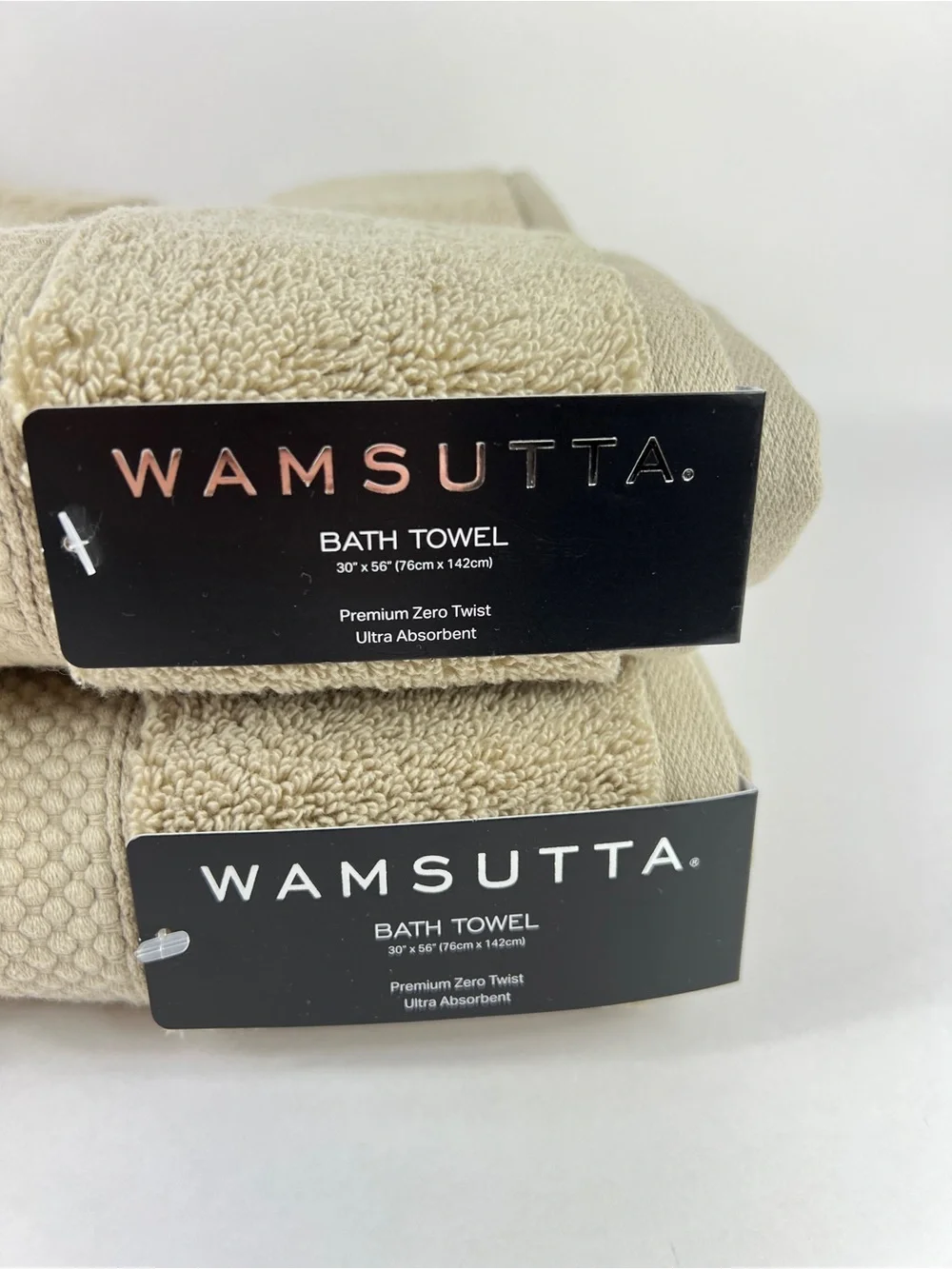Wamsutta Bath Towels Tan Ultra Absorbent Plush Zero Twist 100% Cotton 2 Pc NEW